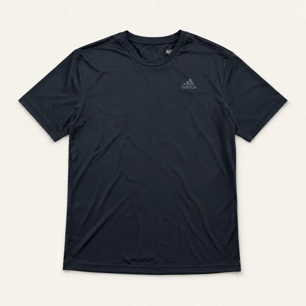 Adidas Men's Black and Navy T-shirt